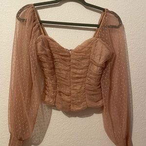 Mesh rose pink long sleeve